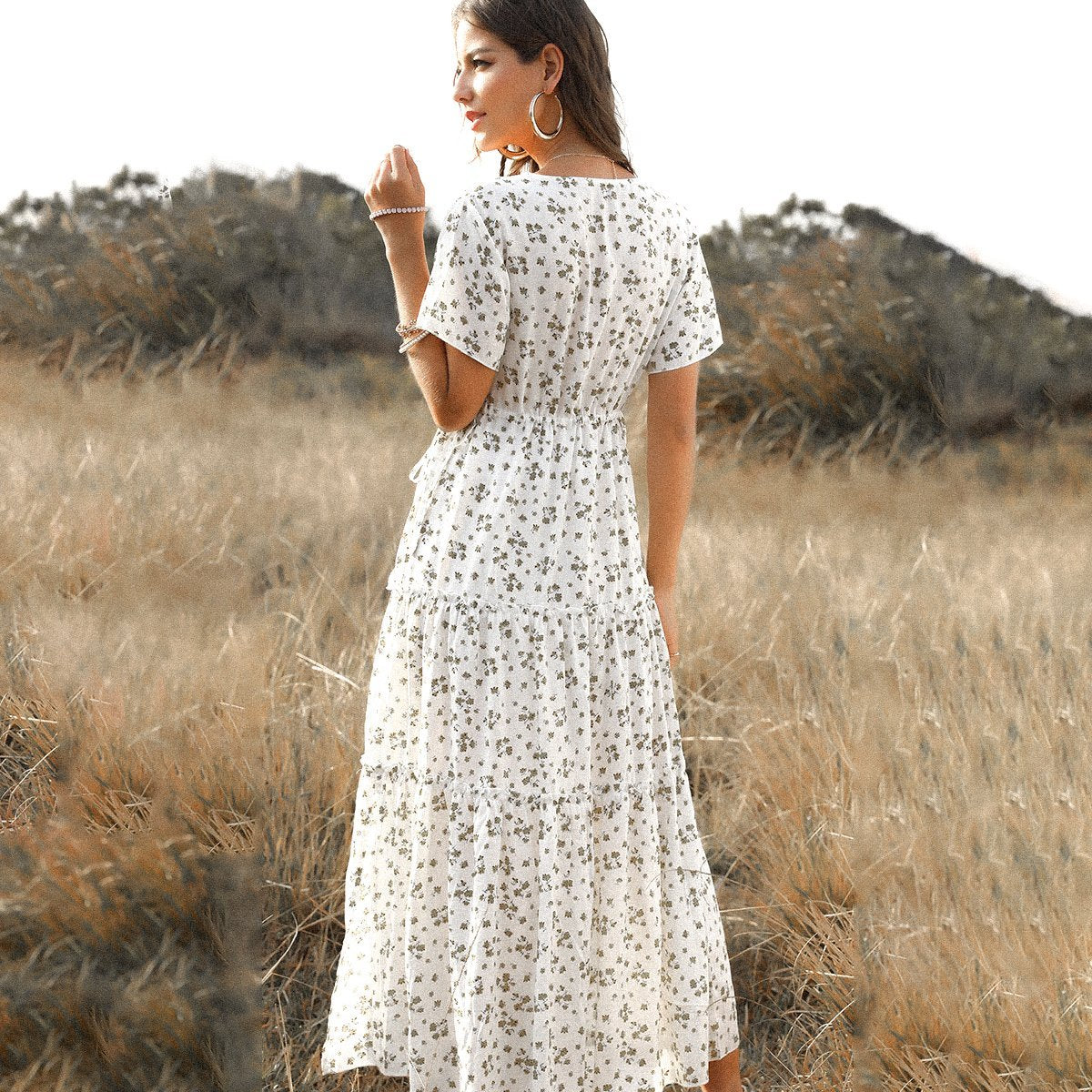 Robe longue blanche bohème pas cher