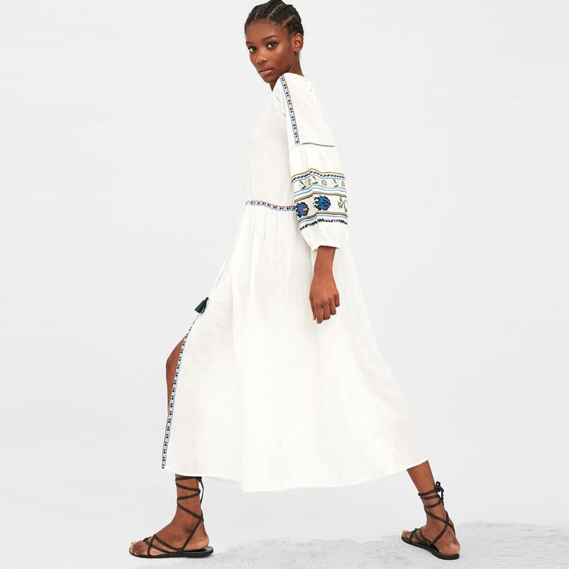 Robe Longue Boheme automne 2018 - Blanc / XS