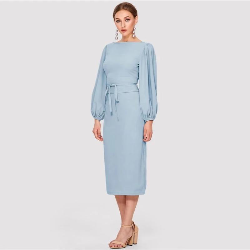 Robe longue Bohème Bleu Ciel - Bleu / XS