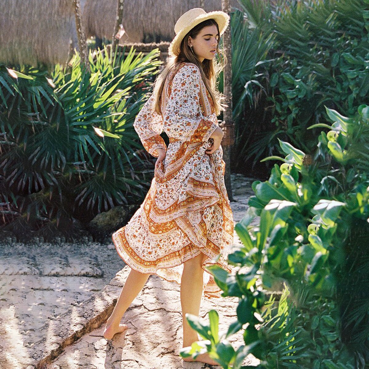 Robe longue bohème champètre