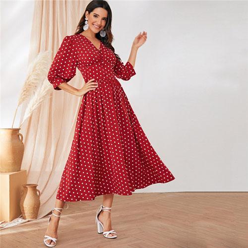 Robe Longue Bohème Classe - Bordeaux / XS