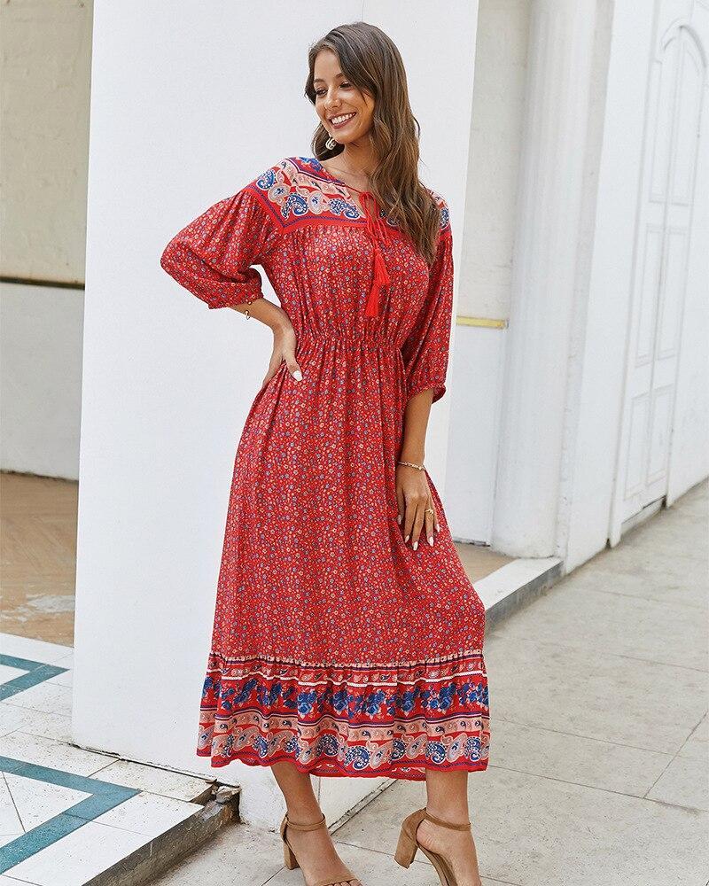 Robe longue boheme dété