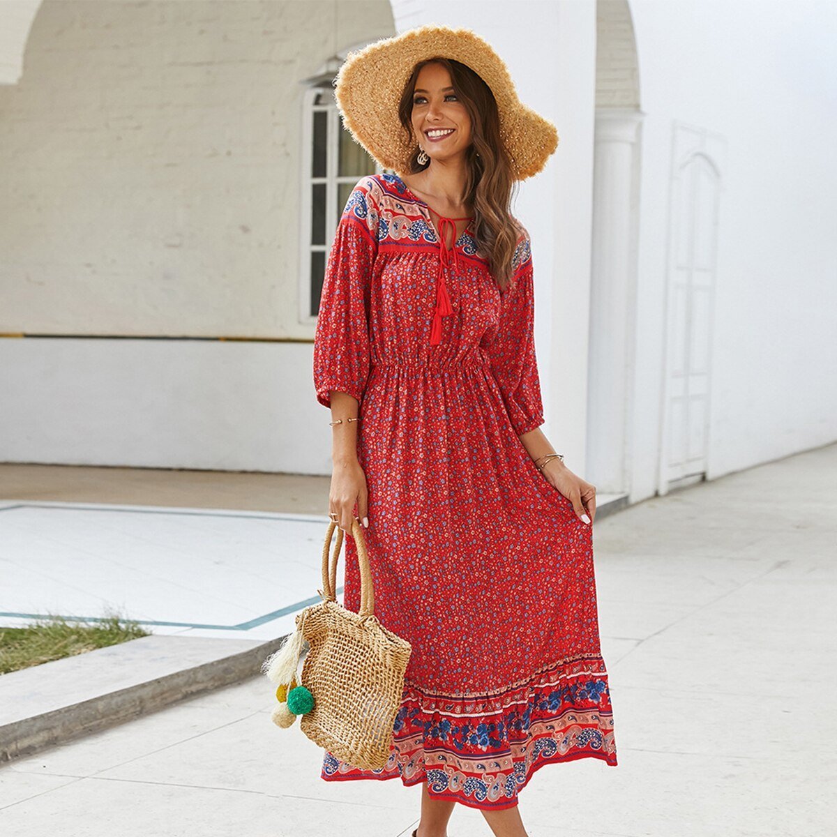 Robe longue boheme dété