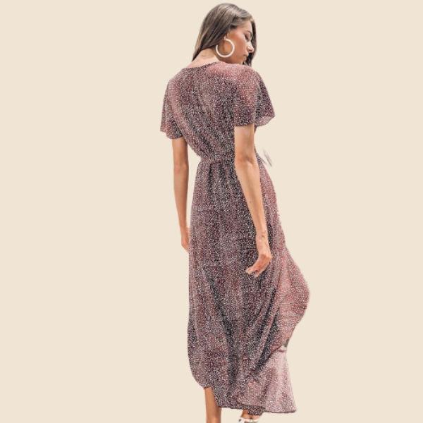 Robe Longue Bohème En Coton - Bourgogne / S