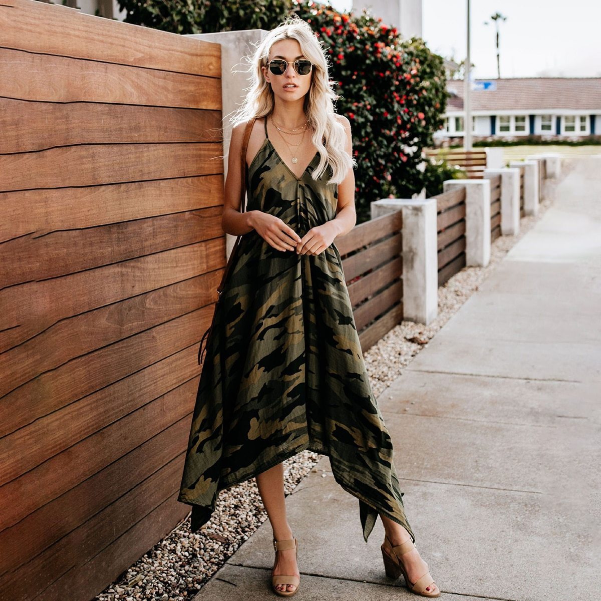 Robe longue bohème été noir 2019 - Vert / S