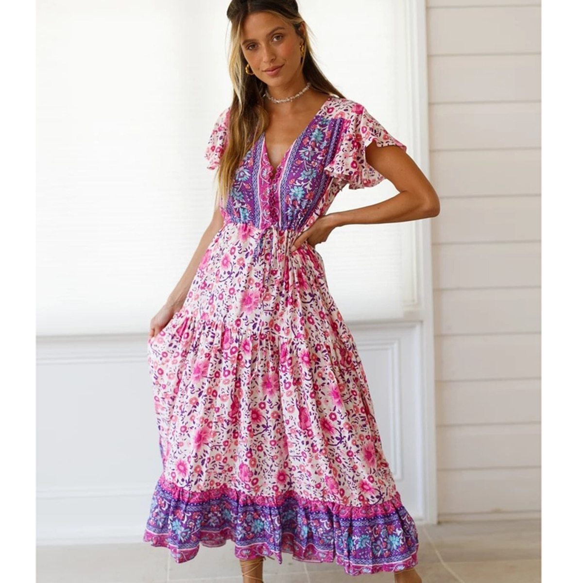 Robe longue boheme ethnique