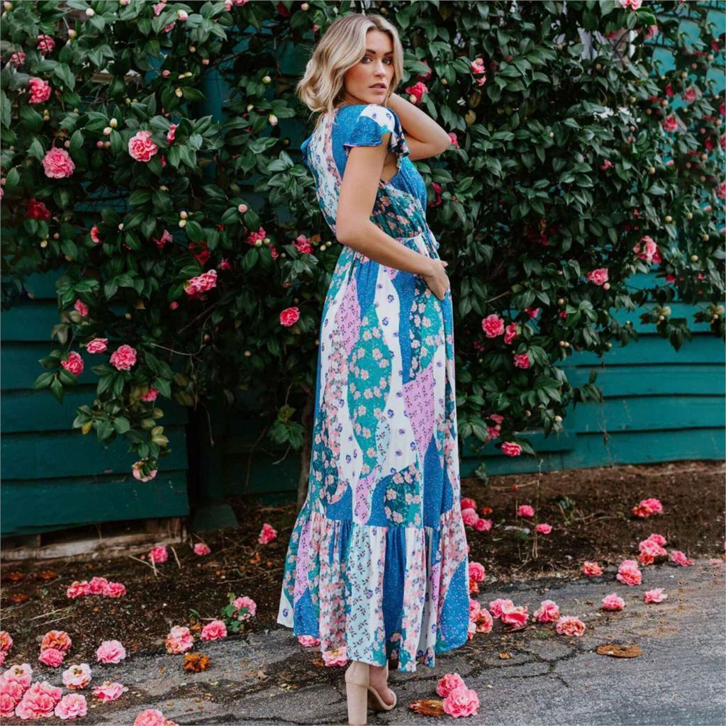 Robe longue bohème fleurie
