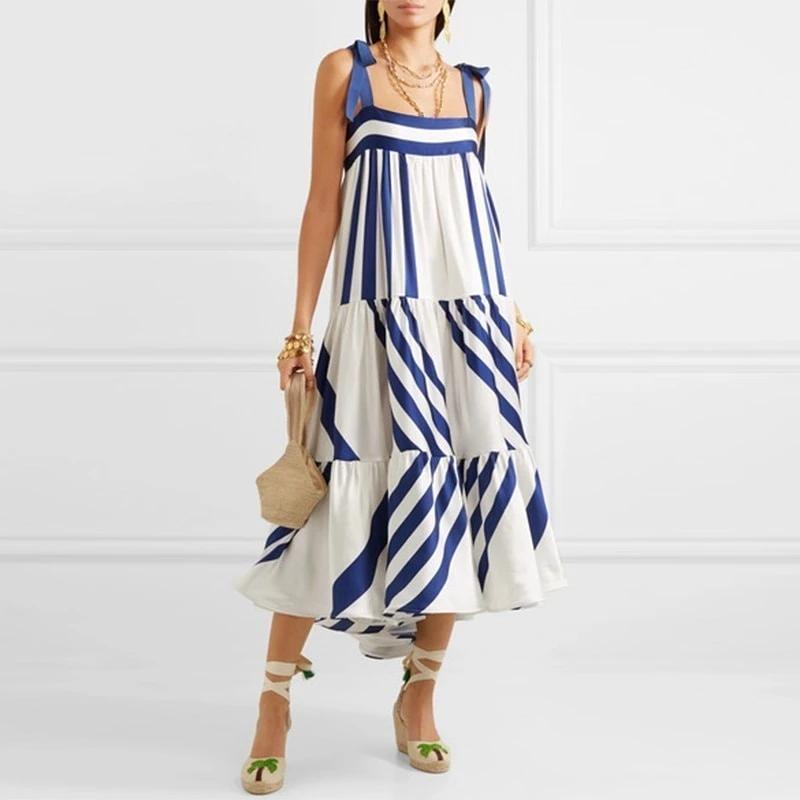 Robe Longue Bohème Fluide - Multi-couleur / S