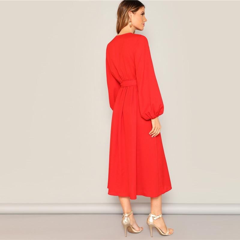 robe Longue Bohème Hippie - Rouge / XS