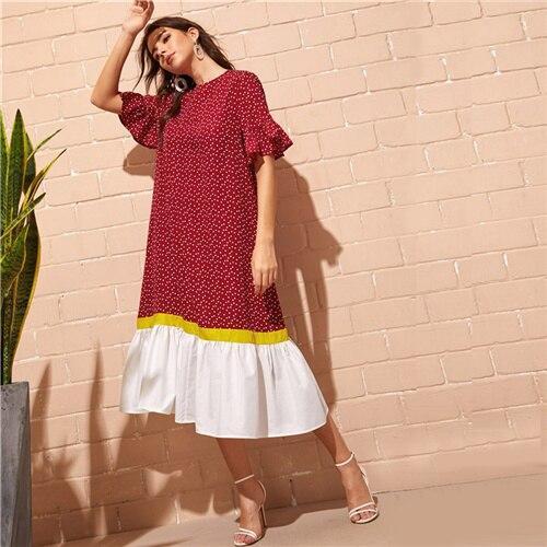 Robe Longue Bohème Hippie Chic - Rouge / XS