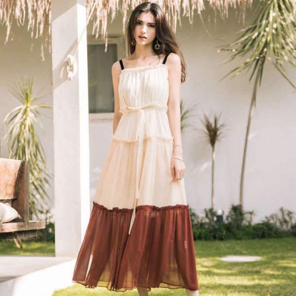 Robe Longue Boheme Hiver 2018 - Multi-couleur / S