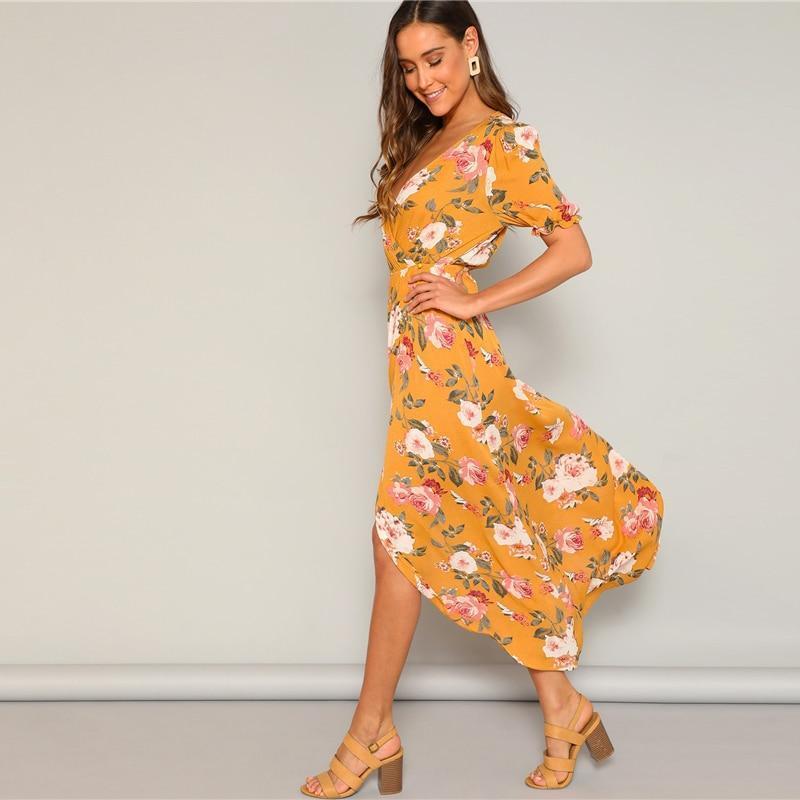 Robe Longue Bohème Jaune