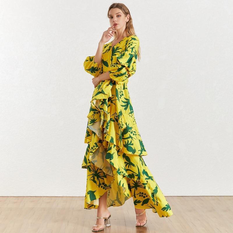 Robe longue bohème jaune - Jaune / S