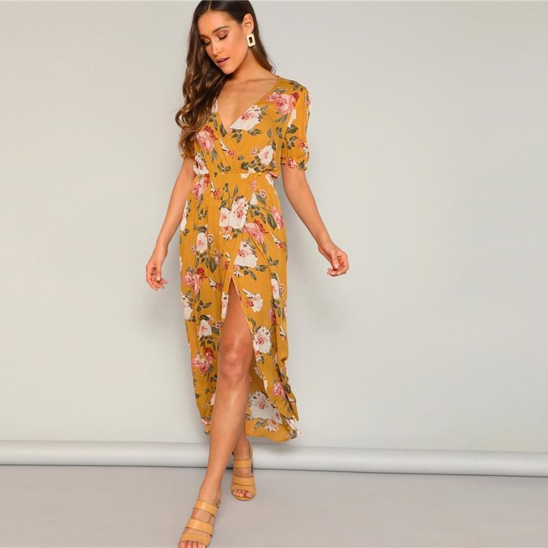 Robe Longue Bohème Jaune - Jaune / XS