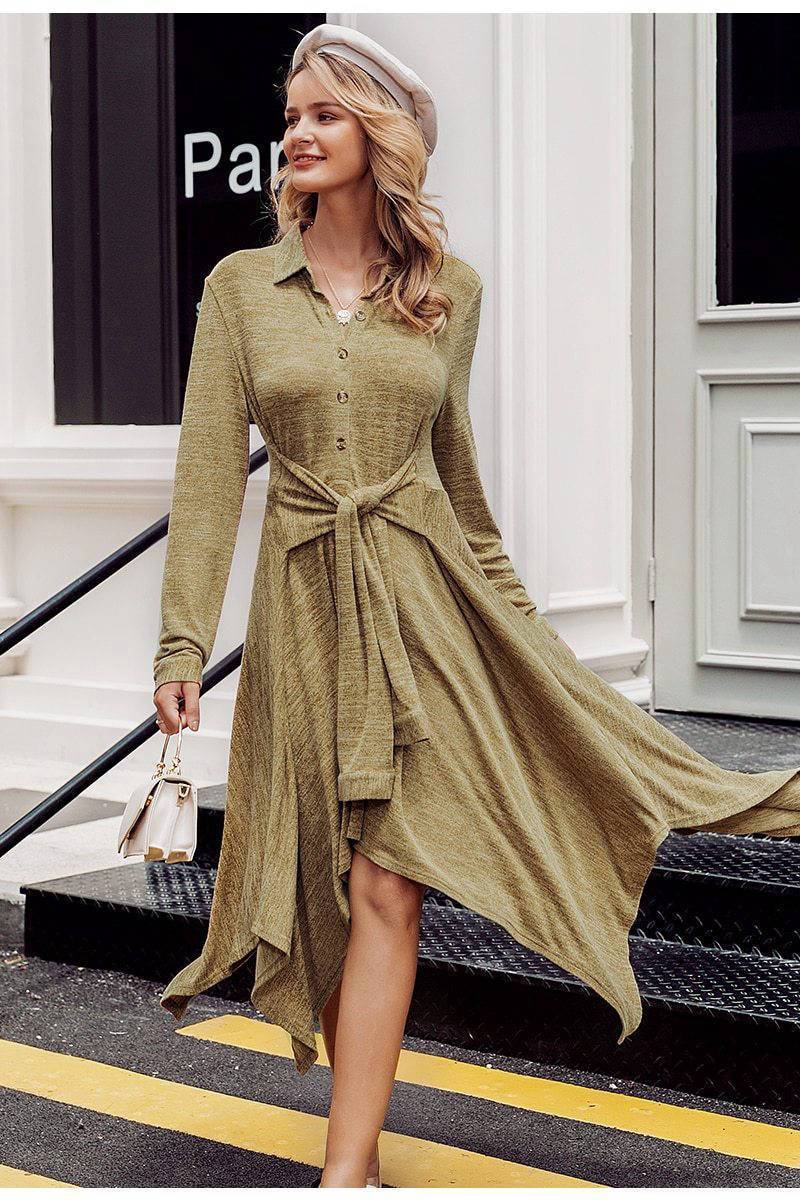 Robe Longue Bohème Kaki