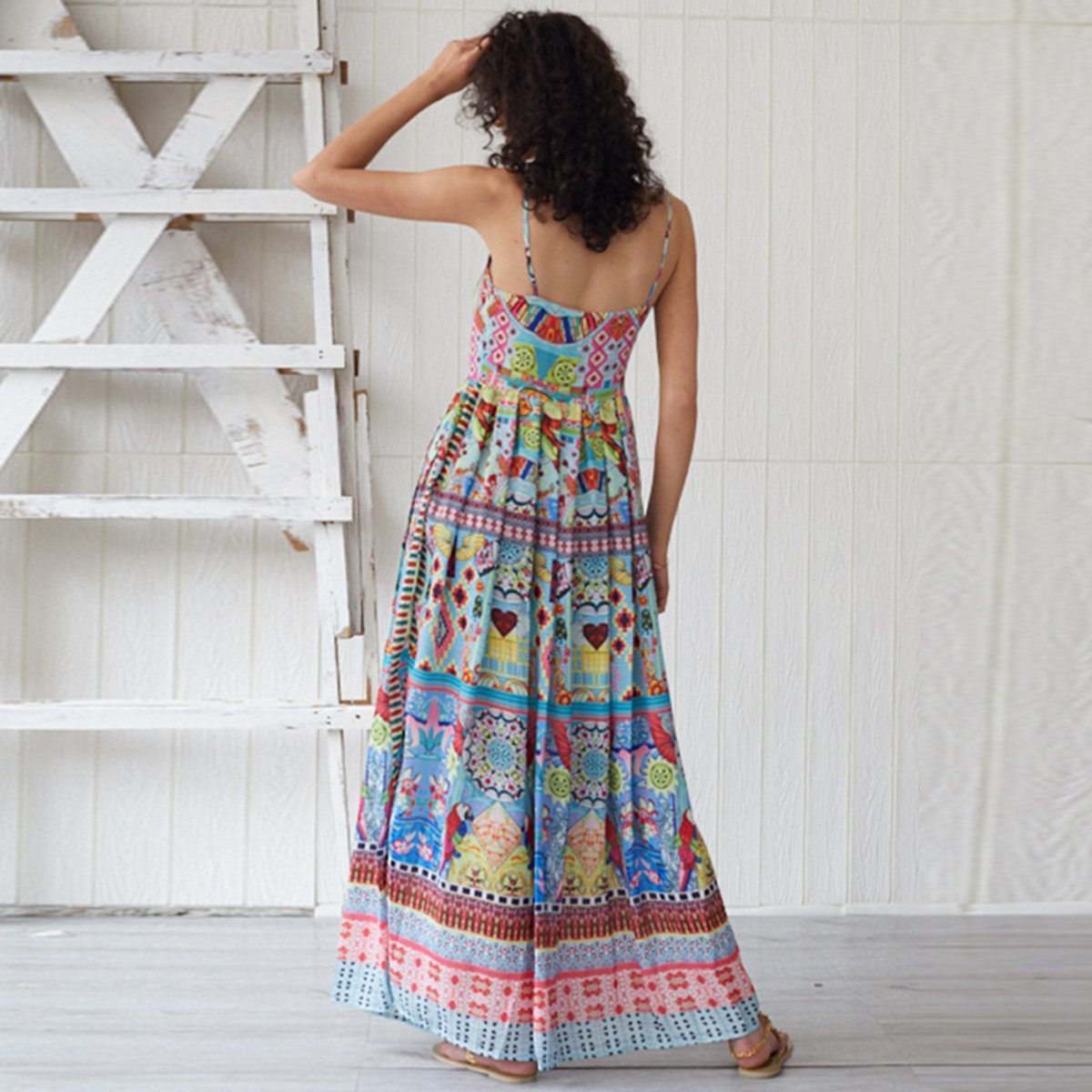 Robe longue bohème Multi-couleur