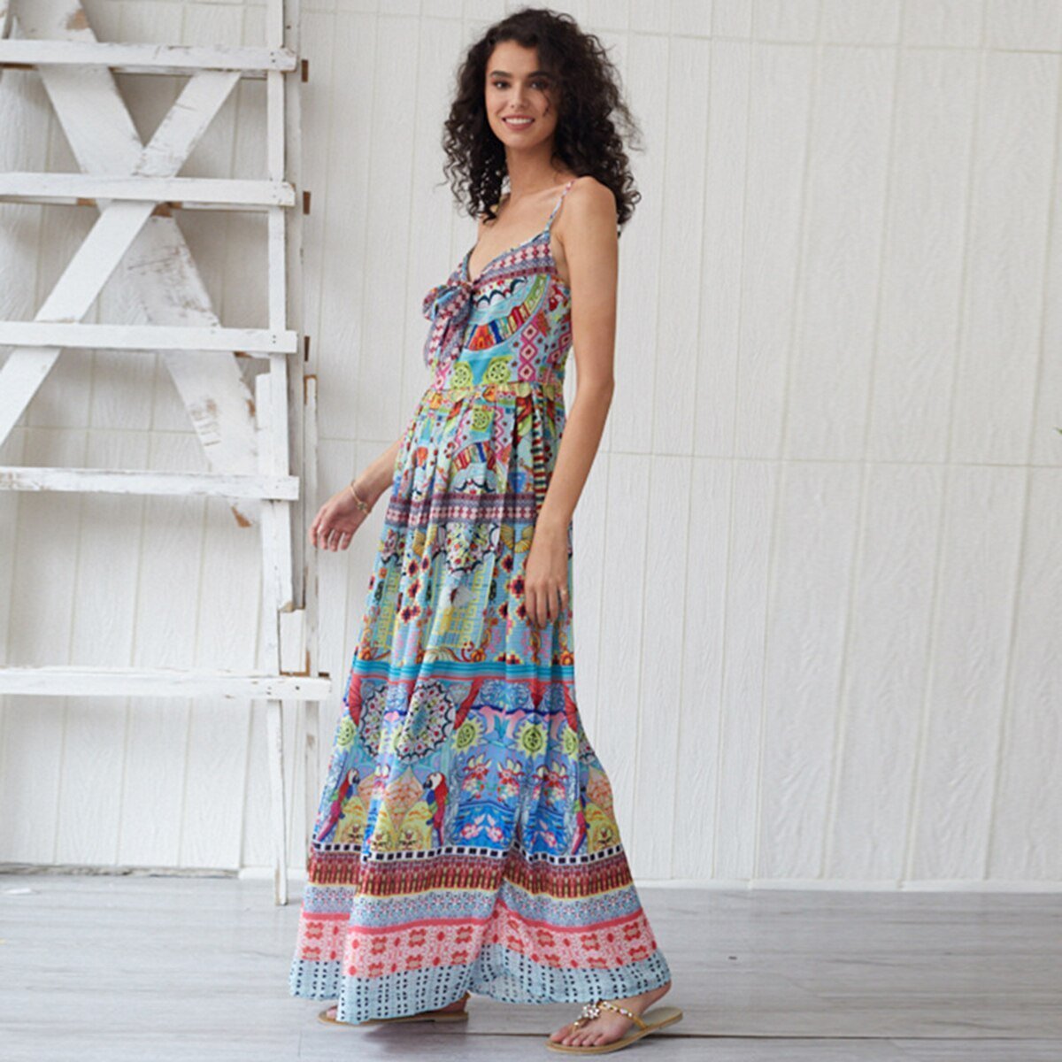 Robe longue bohème Multi-couleur