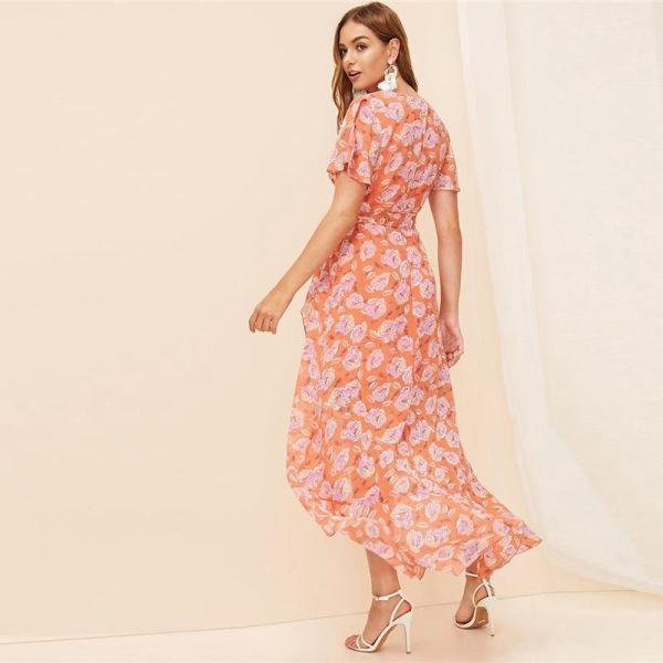 Robe Longue Bohème Orange - Orange / XS