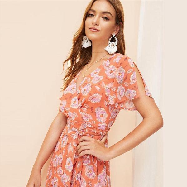 Robe Longue Bohème Orange