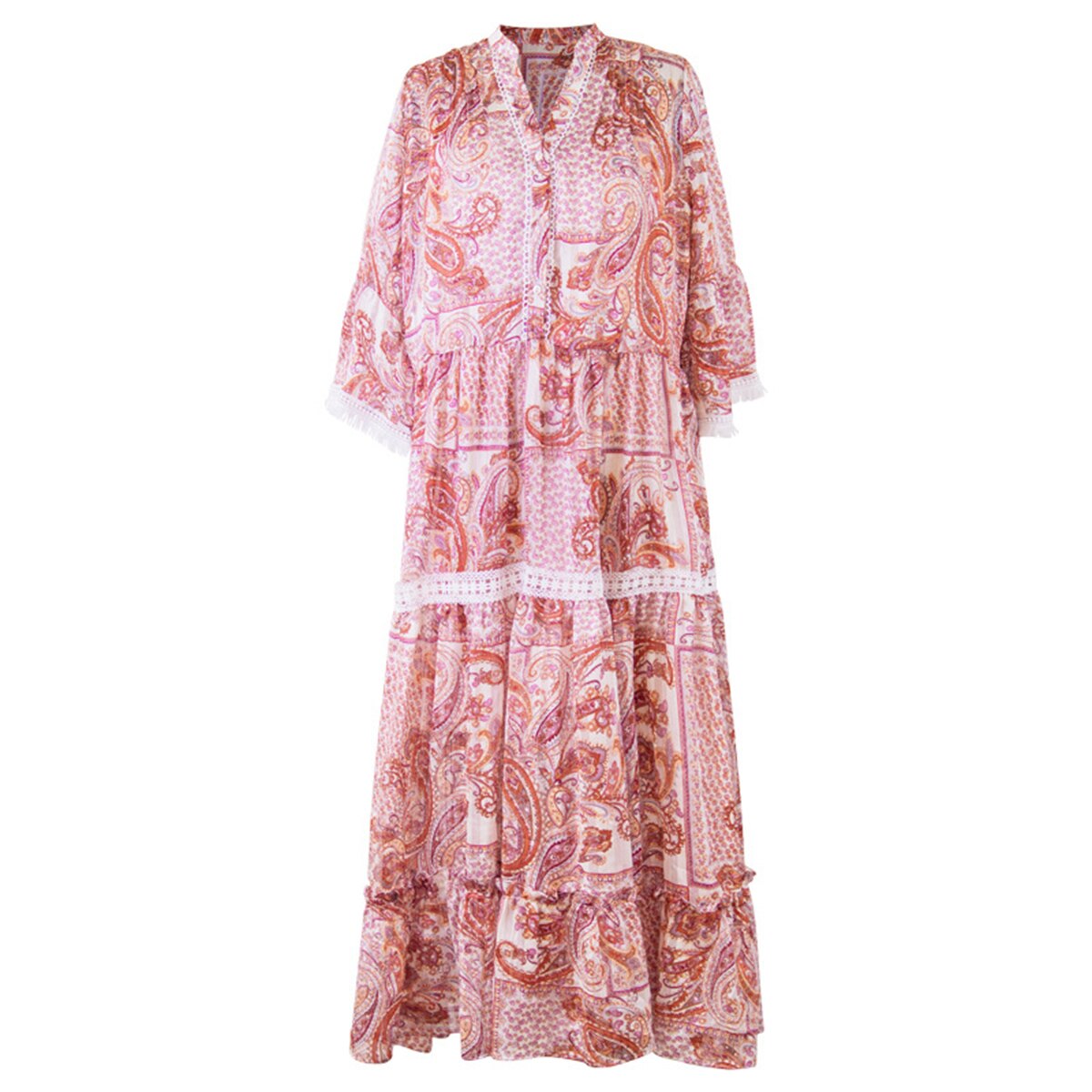 Robe longue boheme vieux rose