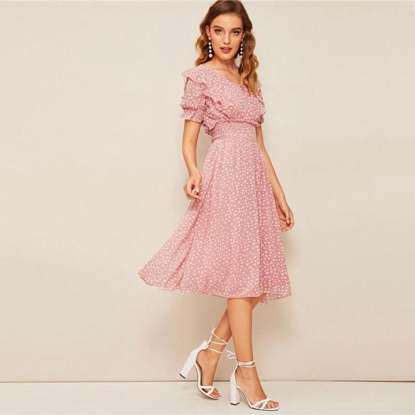 Robe Longue Bohème Vieux Rose - Rose / L
