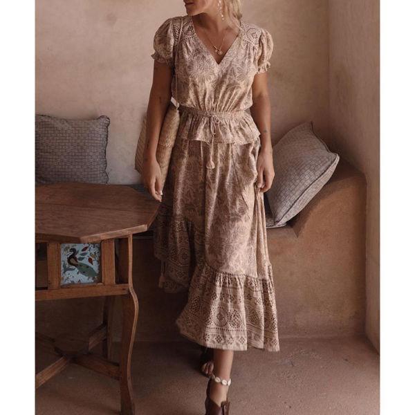 Robe Longue Boho Chic Beige