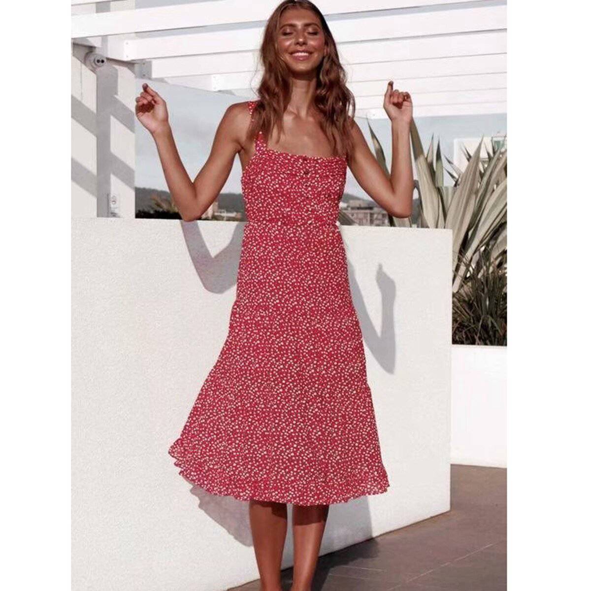 Robe Longue Esprit Bohème Chic Rouge
