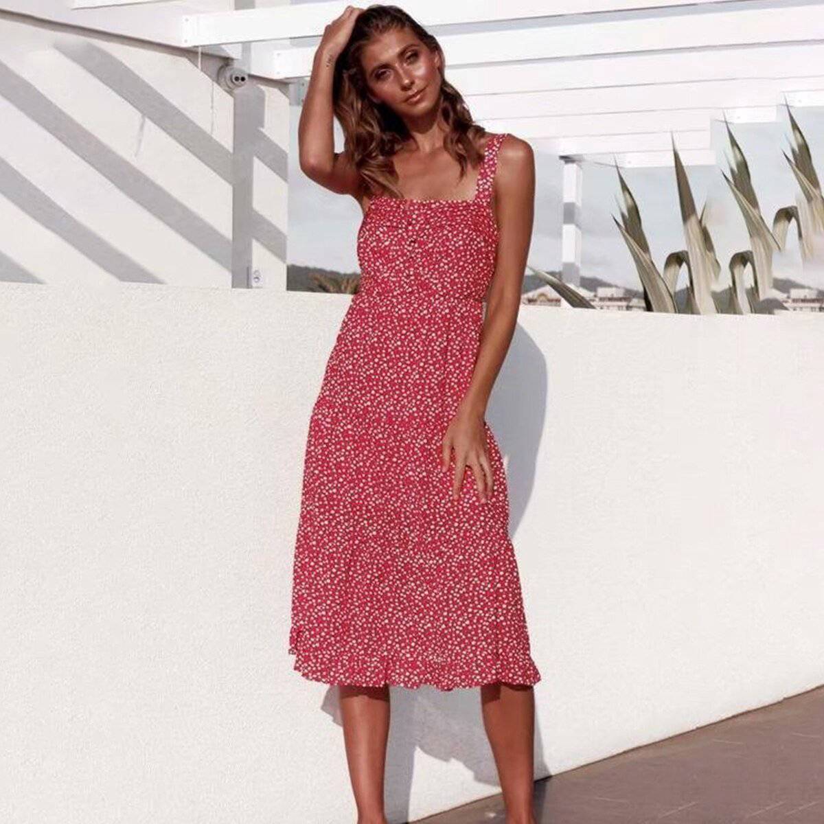 Robe Longue Esprit Bohème Chic Rouge