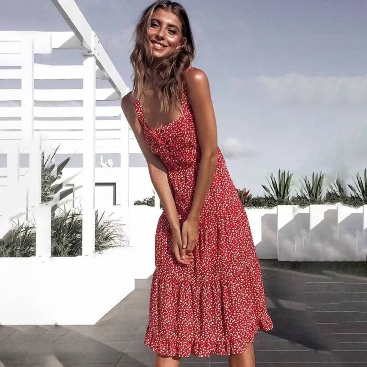 Robe Longue Esprit Bohème Chic Rouge - Rouge / S