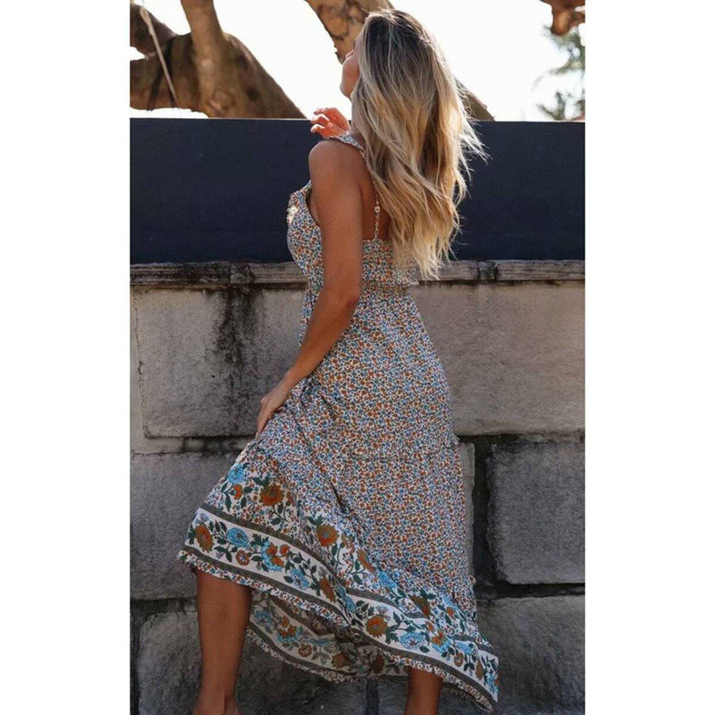 Robe Longue Été Hippie - Beige / S