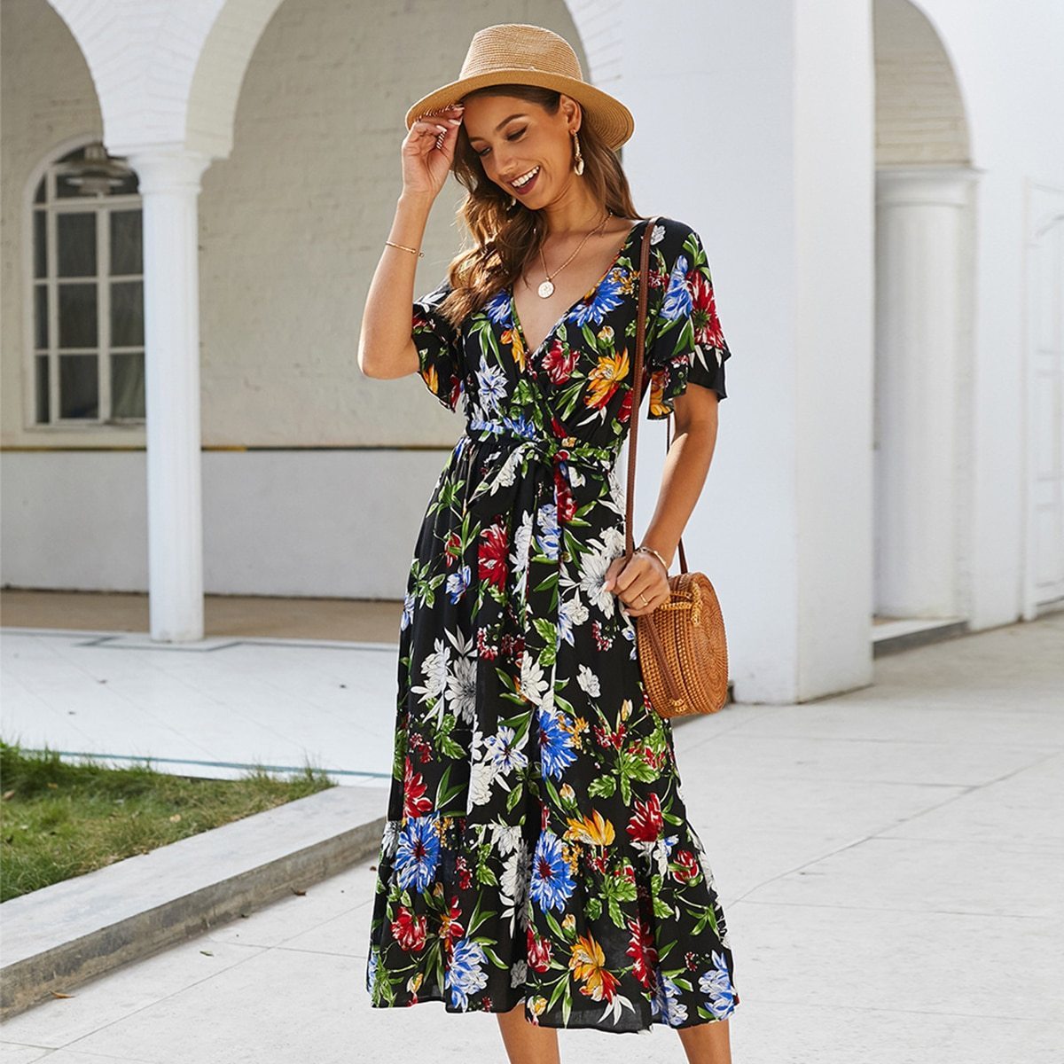 Robe longue femme boheme pas cher