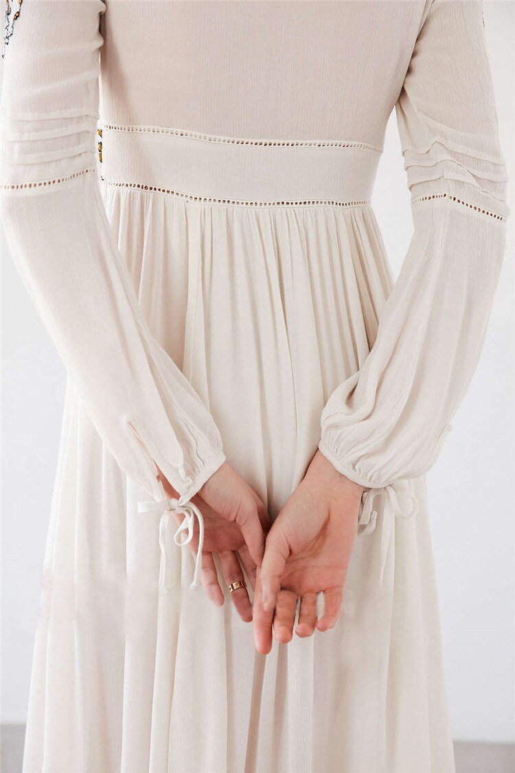 Robe longue hippie blanche