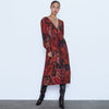 Robe Longue Hippie Chic Hiver - Rouge / XS