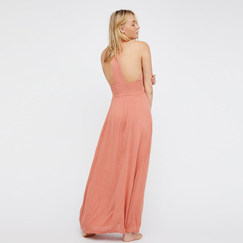 Robe Longue Hippie Vintage - Orange / taille unique