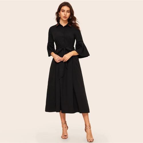 Robe Longue Noire Style Bohème