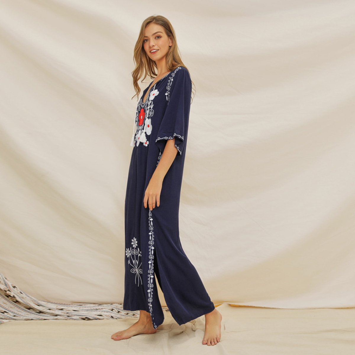 Robe longue noire style boheme