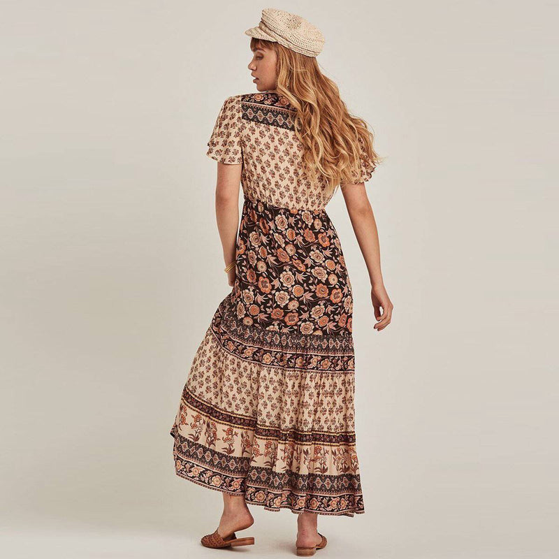 Robe Longue Romantique Hippie - Multi-couleur / S