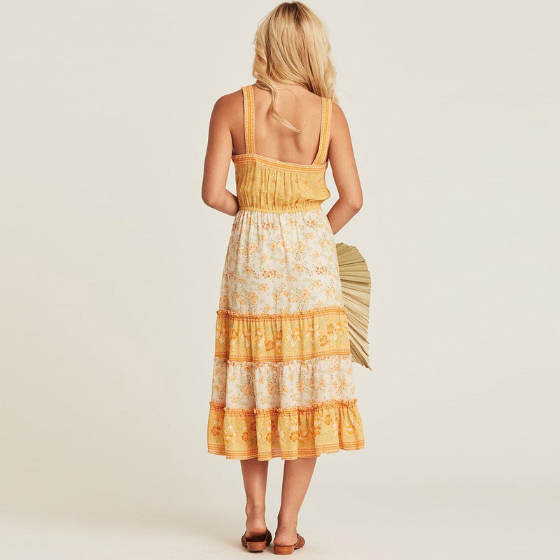 Robe Longue Style Boho - Jaune / S