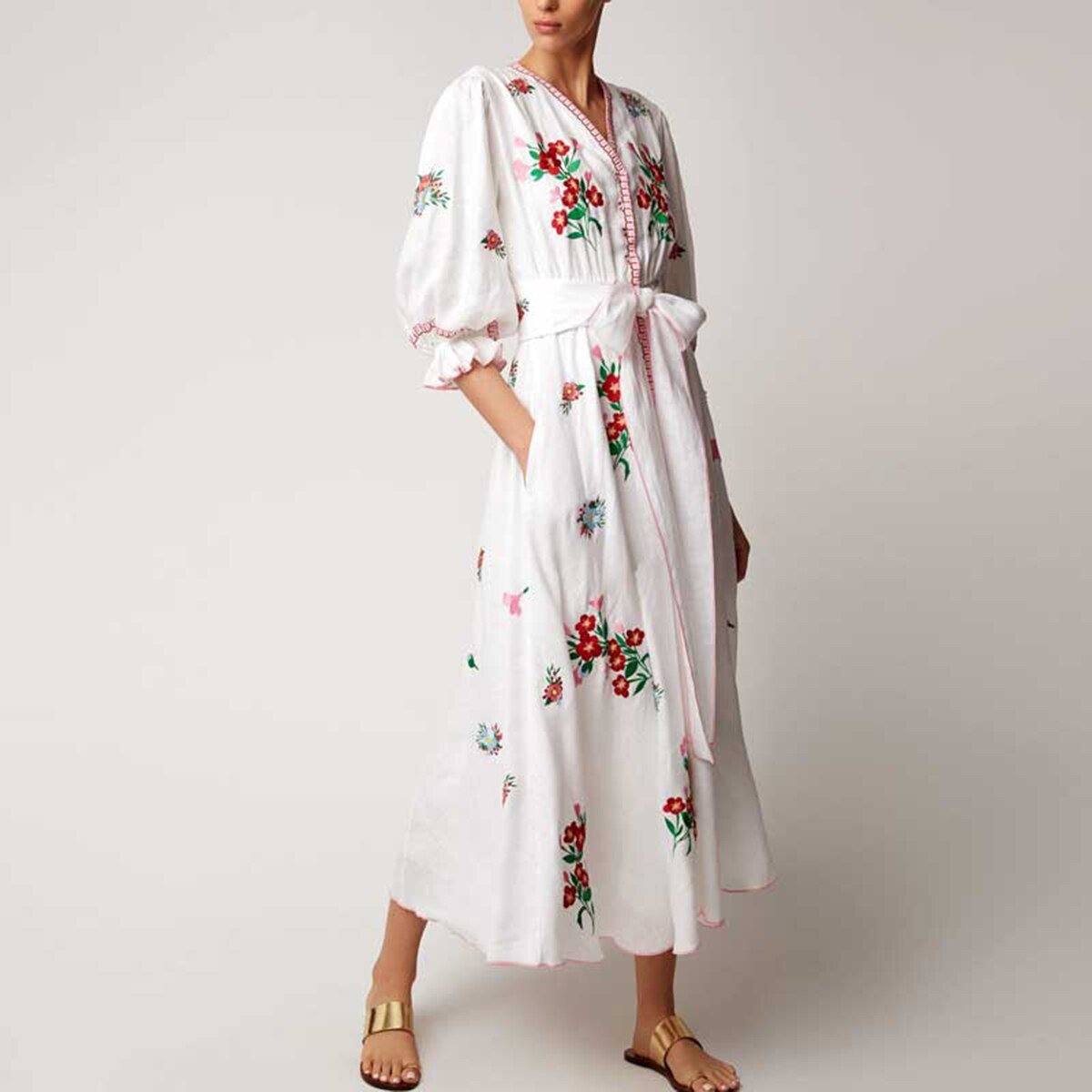 Robe Longue Style Hippie - Blanc / S