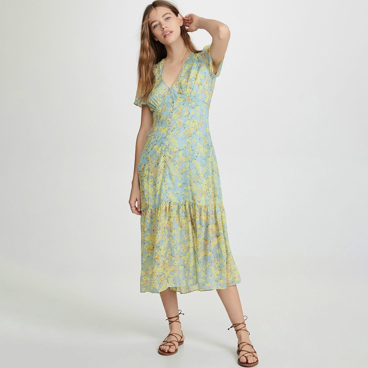Robe Longue Verte Hippie Chic - Vert / S