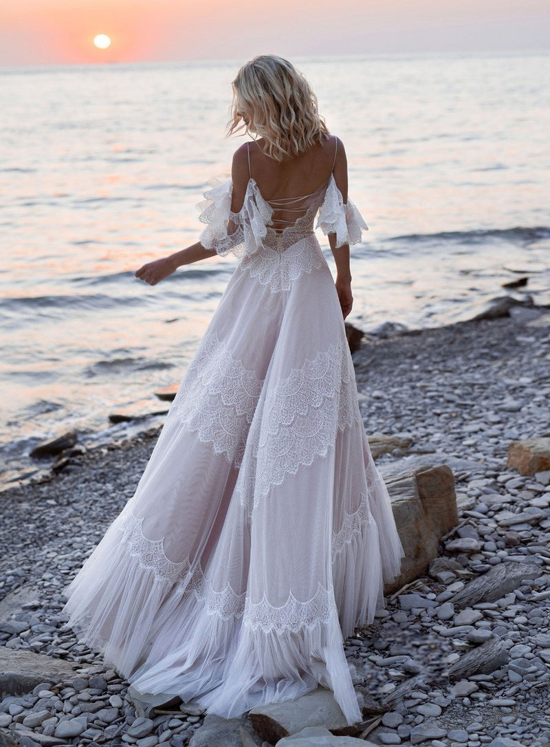 Robe Mariée Hippie Bohème - Blanc / 32