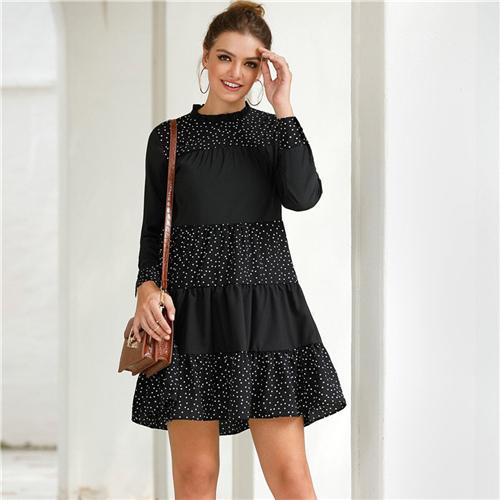 Robe Noire Bohème Chic - Noir / S