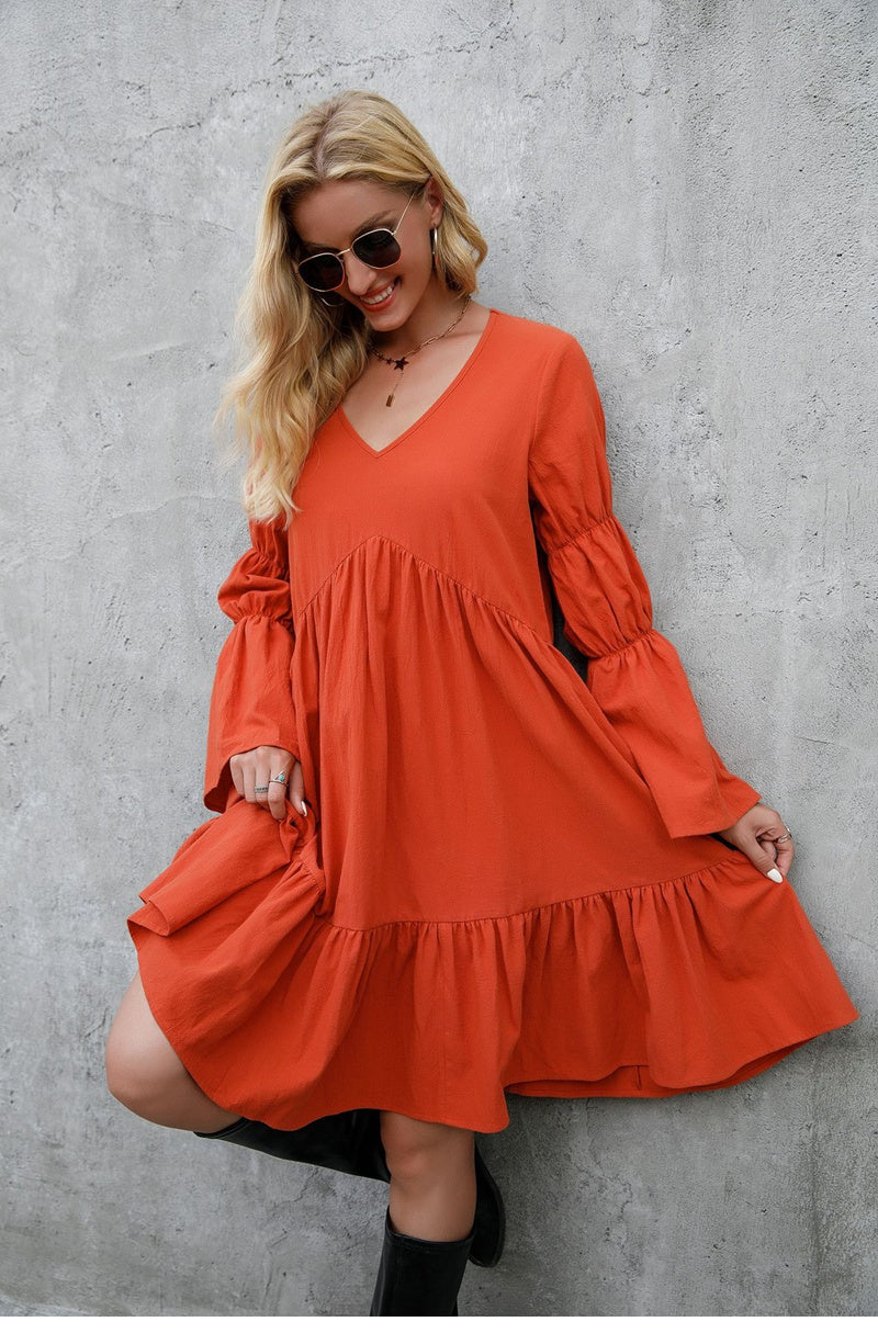 Robe courte hippie rouge