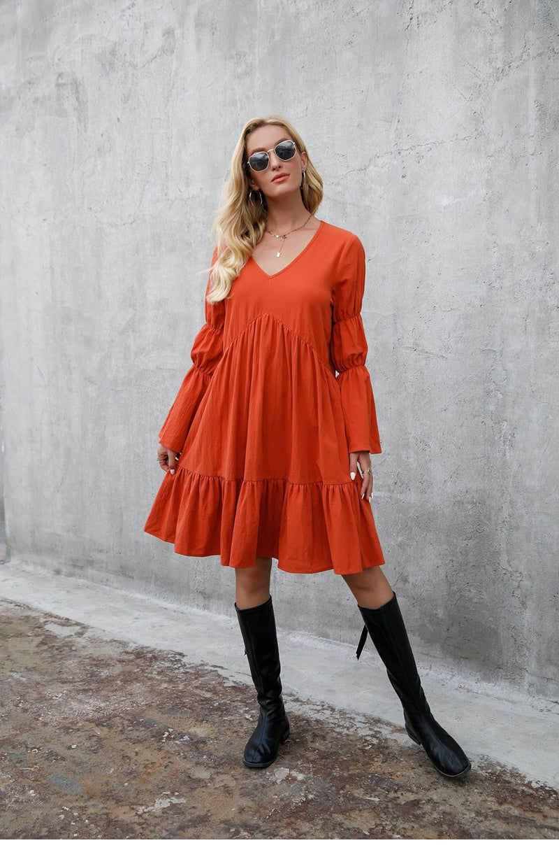 Robe courte hippie rouge