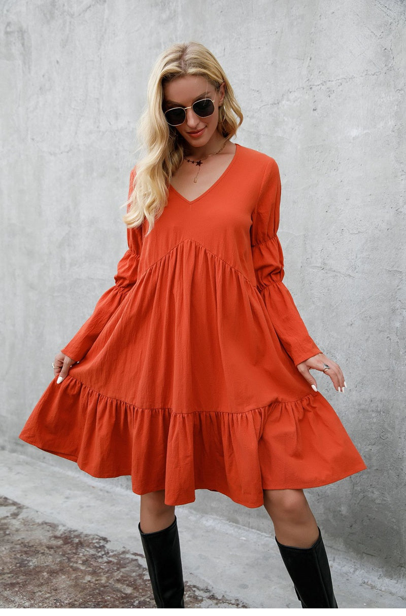 Robe courte hippie rouge