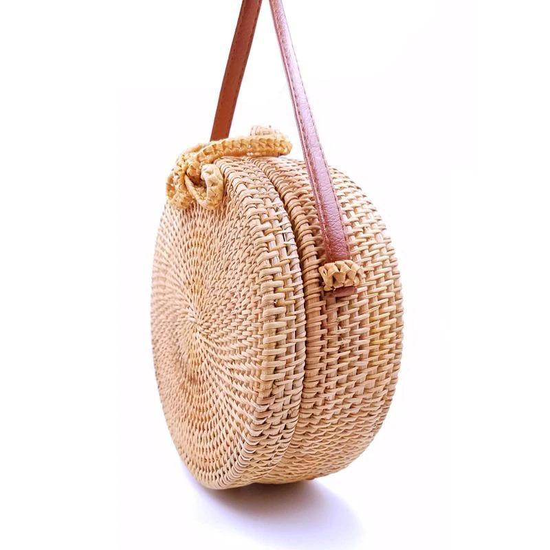 Sac Rond en Paille Bohème