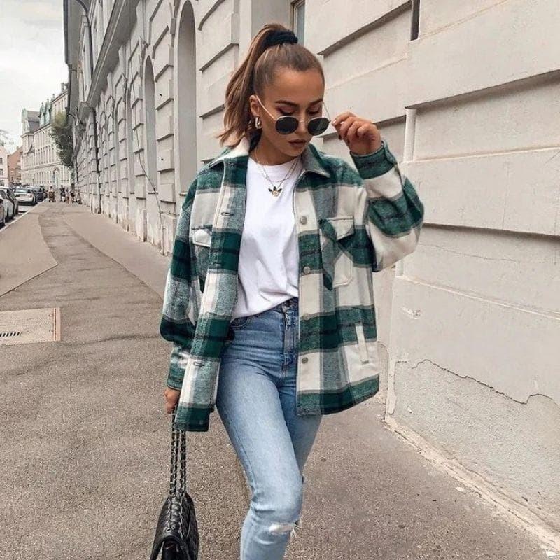 Veste Chemise à Carreaux
