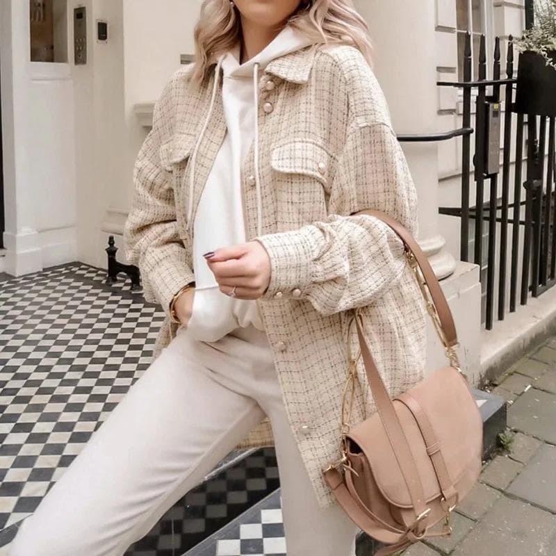 Veste Chemise Hiver Beige