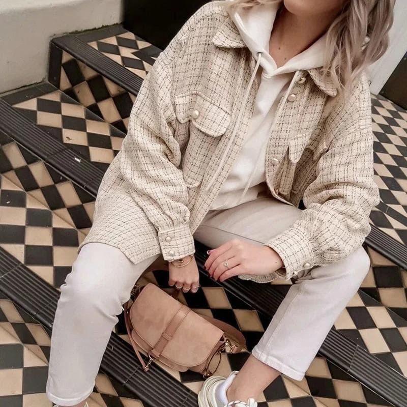 Veste Chemise Hiver Beige